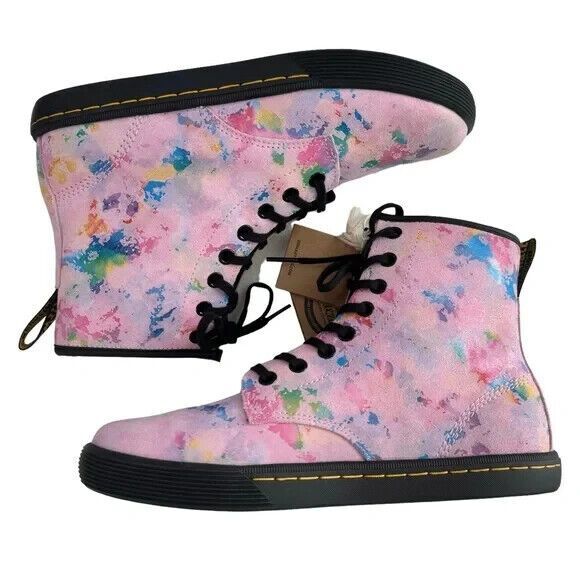 Dr. Martens Sheridan Pink Confetti Suede Lace-Up Boots Women’s Size 8 NEW!! - Picture 8 of 16